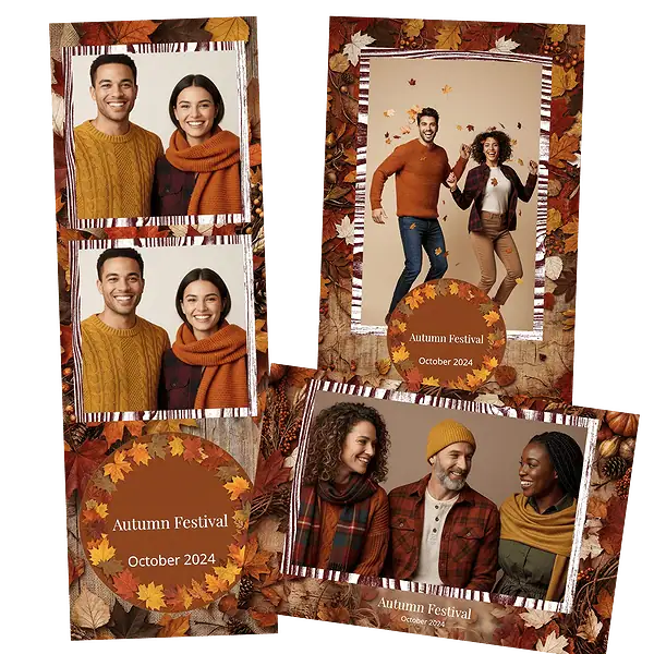 Design photobooth Rustic Autumn Leaves Festival pour Vivabox et Miroir