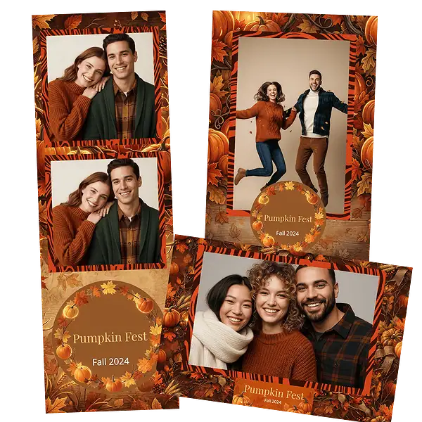 Design photobooth Rustic Autumn Pumpkin Festival pour Vivabox et Miroir