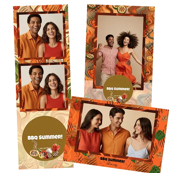Design photobooth Red Pepper Grill Birthday pour Vivabox et Miroir