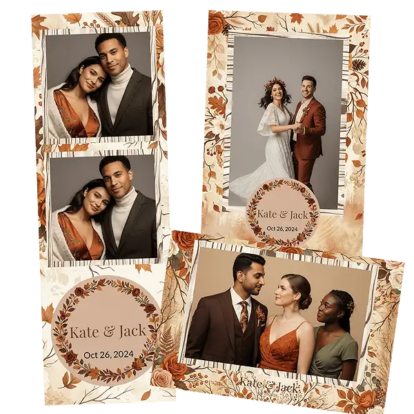 Design photobooth Rustic Autumn Floral pour Vivabox et Miroir