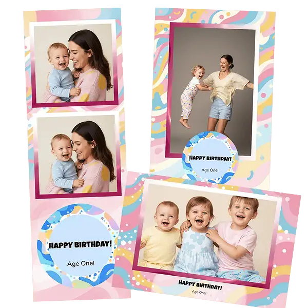 Design photobooth Pastel Abstract Waves Party pour Vivabox et Miroir