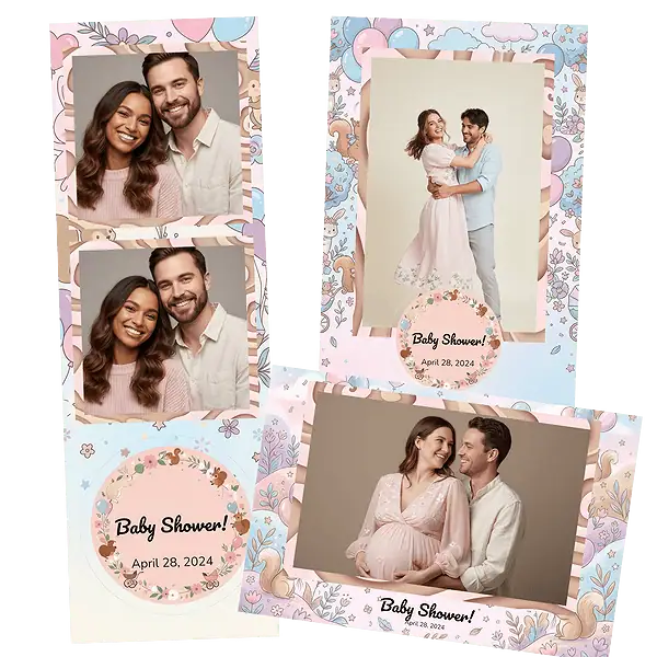 Design photobooth Pastel Whimsical Woodland Animals pour Vivabox et Miroir