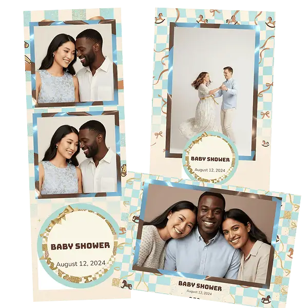 Design photobooth Pastel Checkerboard Ribbon pour Vivabox et Miroir