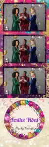 Variante bande 2x6, 3 photos et orientation paysage du design photobooth Colorful Confetti Clown Birthday pour Vivabox