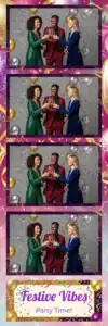 Variante bande 2x6, 4 photos et orientation paysage du design photobooth Colorful Confetti Clown Birthday pour Vivabox