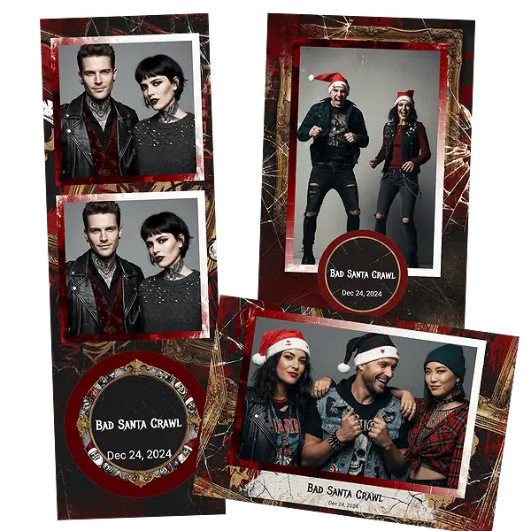 Design photobooth Bad Santa Bar Crawl pour Vivabox et Miroir