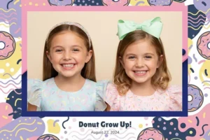 Variante format paysage 6x4, 1 photo et orientation paysage du design photobooth Playful Pastel Donut Birthday pour Vivabox