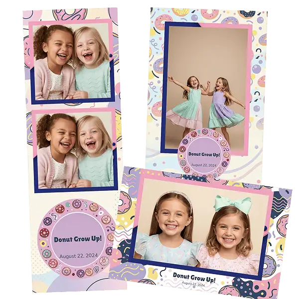 Design photobooth Playful Pastel Donut Birthday pour Vivabox et Miroir
