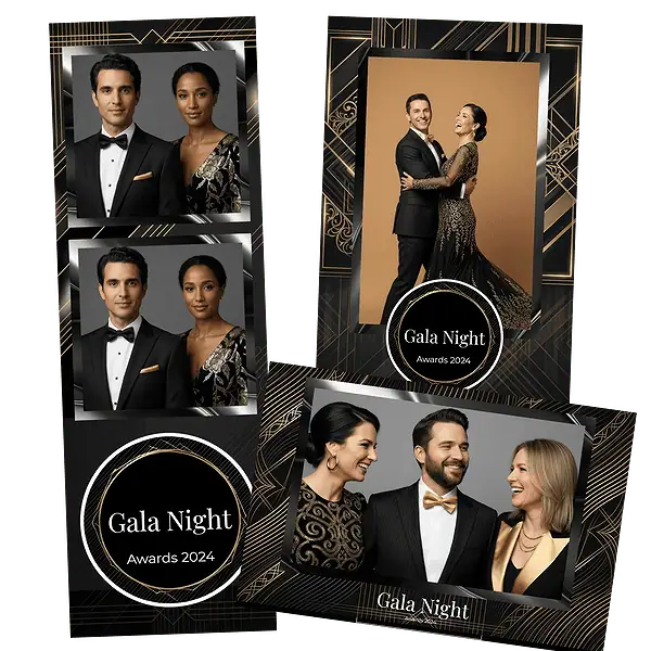 Design photobooth Elegant Dark Gala Night pour Vivabox et Miroir