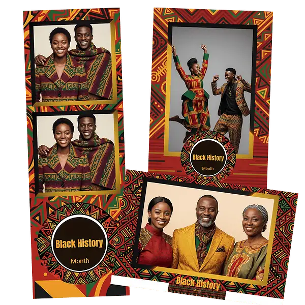 Design photobooth Black History Month Tribal Pattern pour Vivabox et Miroir