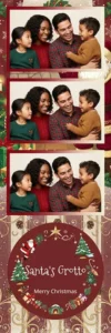 Variante bande 2x6, 3 photos et orientation paysage du design photobooth Classic Red Santas Grotto pour Vivabox