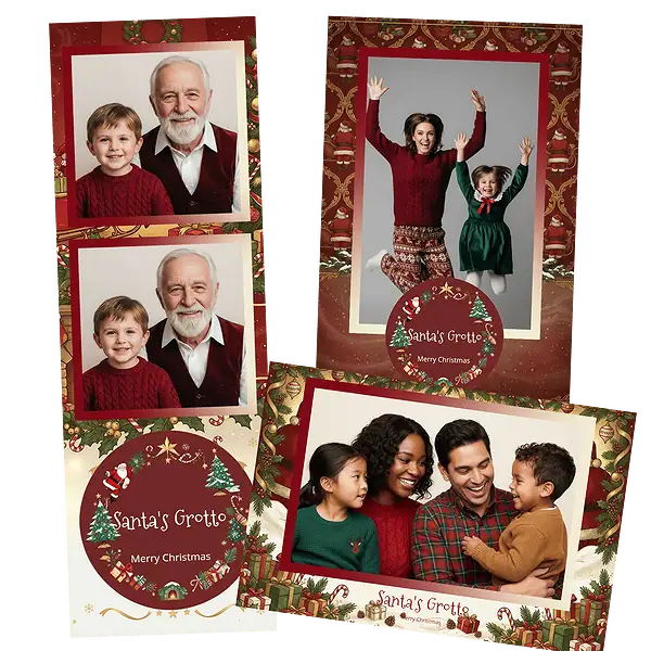 Design photobooth Classic Red Santas Grotto pour Vivabox et Miroir