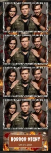 Variante bande 2x6, 4 photos et orientation paysage du design photobooth Rustic Horror Night pour Vivabox