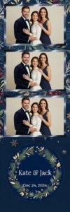 Variante bande 2x6, 3 photos et orientation paysage du design photobooth Navy Winter Pine Wedding pour Vivabox