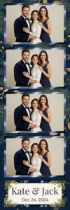 Variante bande 2x6, 4 photos et orientation paysage du design photobooth Navy Winter Pine Wedding pour Vivabox