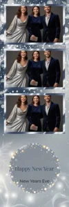 Variante bande 2x6, 3 photos et orientation paysage du design photobooth Frosty Silver Bokeh Glamour pour Vivabox