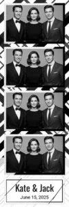 Variante bande 2x6, 4 photos et orientation paysage du design photobooth Modern Monochrome Minimal pour Vivabox