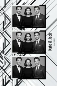 Variante format portrait 4x6, 3 photos et orientation paysage du design photobooth Modern Monochrome Minimal pour Miroir Magique