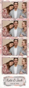 Variante bande 2x6, 4 photos et orientation paysage du design photobooth Pastel Artistic Brush Wedding pour Vivabox