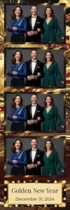 Variante bande 2x6, 4 photos et orientation paysage du design photobooth Golden Casino New Year pour Vivabox