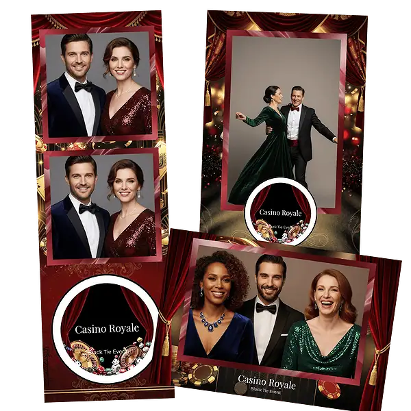 Design photobooth Glamorous Casino Night pour Vivabox et Miroir