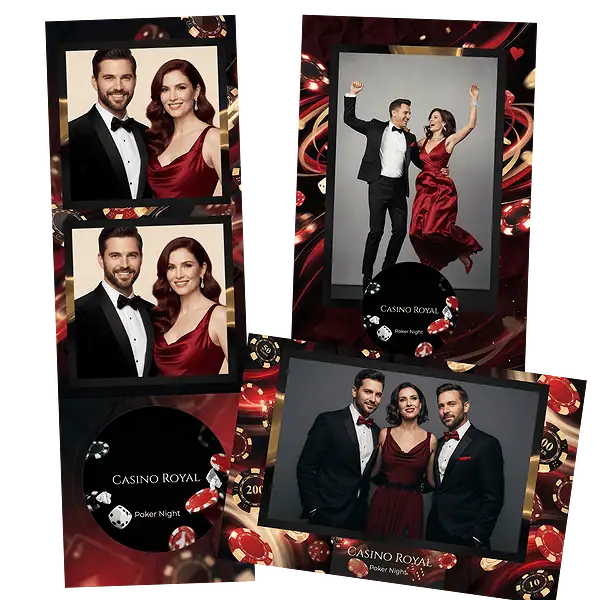 Design photobooth Casino Royal Poker Night pour Vivabox et Miroir
