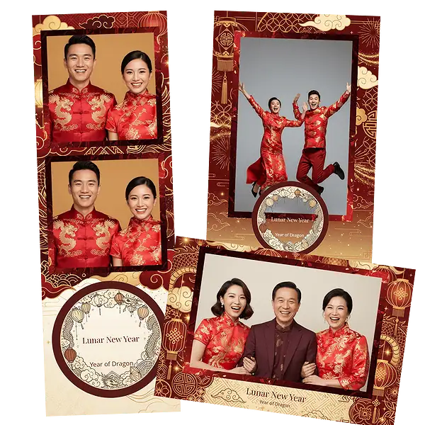 Design photobooth Traditional Red Lunar New Year pour Vivabox et Miroir