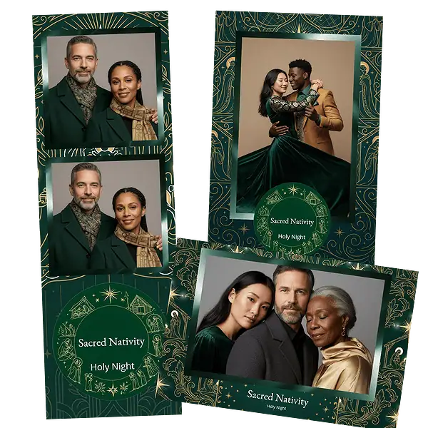 Design photobooth Sacred Nativity Celebration pour Vivabox et Miroir