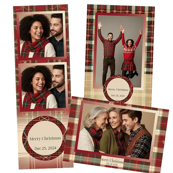 Design photobooth Classic Tartan Christmas pour Vivabox et Miroir