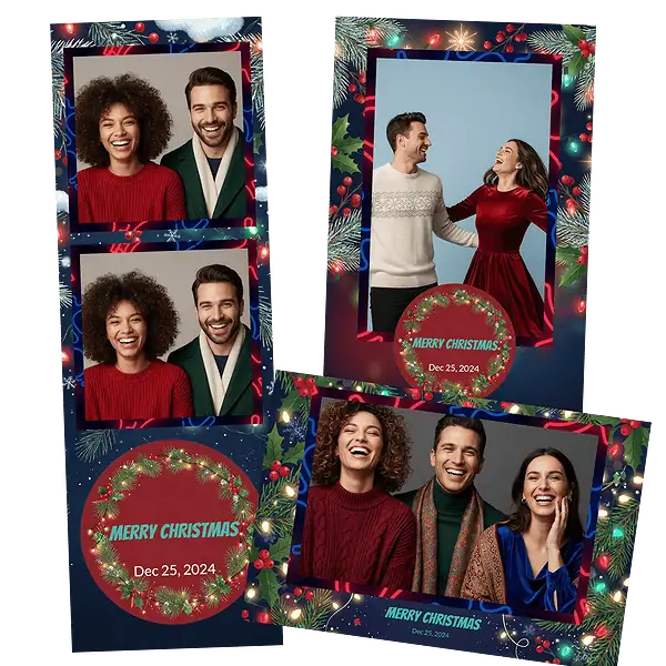 Design photobooth Festive Christmas Lights pour Vivabox et Miroir