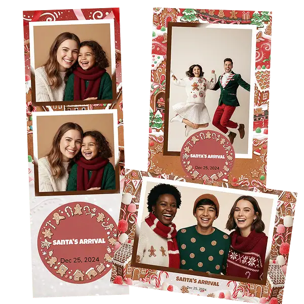Design photobooth Gingerbread Santas Workshop pour Vivabox et Miroir