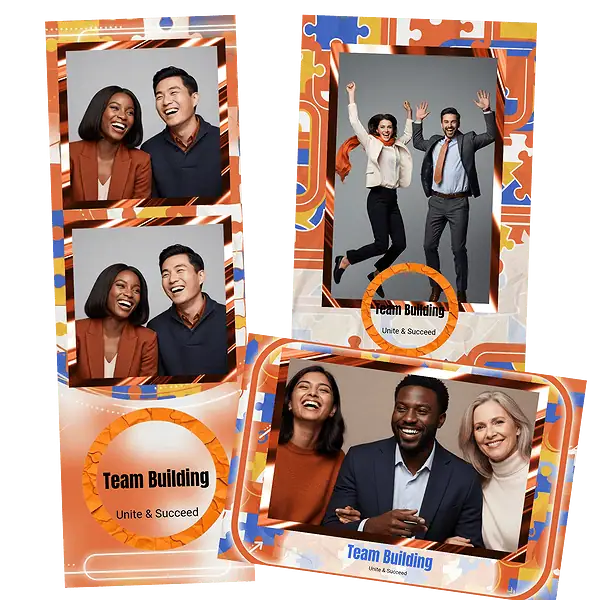 Design photobooth Modern Team Building Puzzle pour Vivabox et Miroir