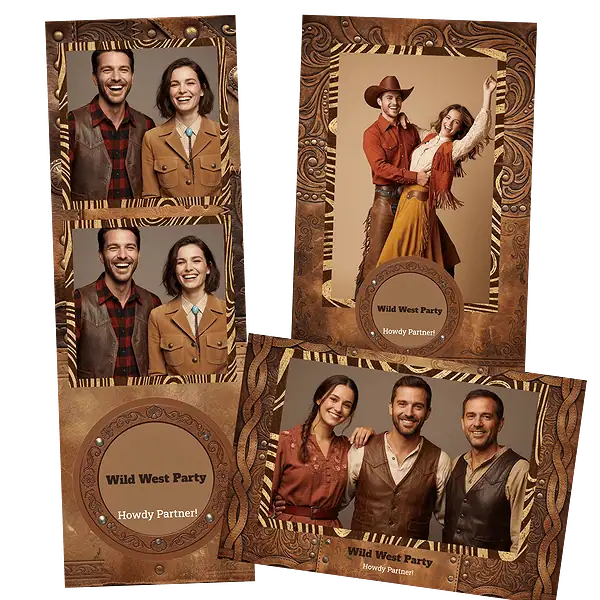 Design photobooth Rustic Western Leather pour Vivabox et Miroir