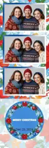 Variante bande 2x6, 3 photos et orientation paysage du design photobooth Blue Polka Dot Christmas pour Vivabox