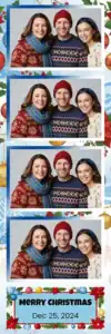 Variante bande 2x6, 4 photos et orientation paysage du design photobooth Blue Polka Dot Christmas pour Vivabox