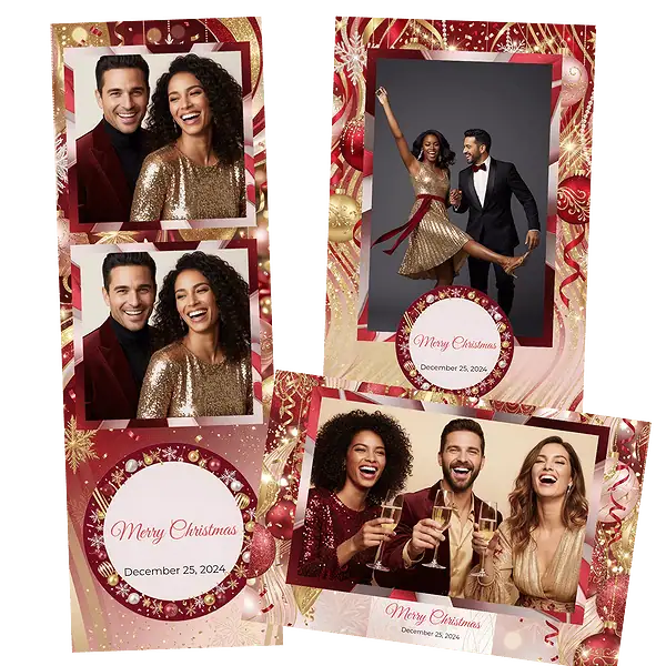 Design photobooth Glitzy Christmas Ornaments pour Vivabox et Miroir