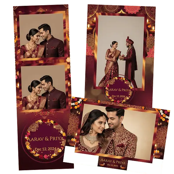 Design photobooth Traditional Indian Diya Wedding pour Vivabox et Miroir