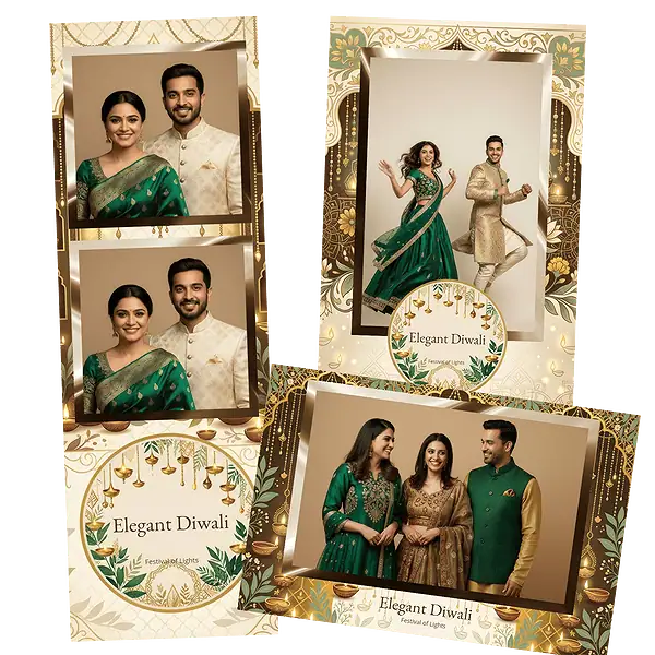 Design photobooth Elegant Diwali Festival pour Vivabox et Miroir