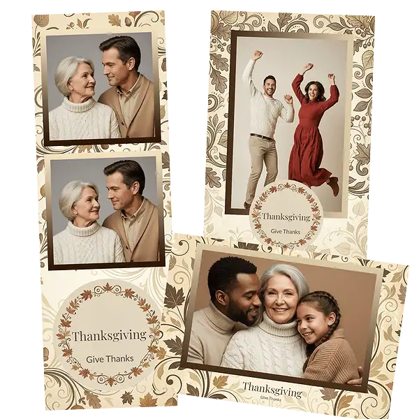 Design photobooth Classic Thanksgiving Blessings pour Vivabox et Miroir