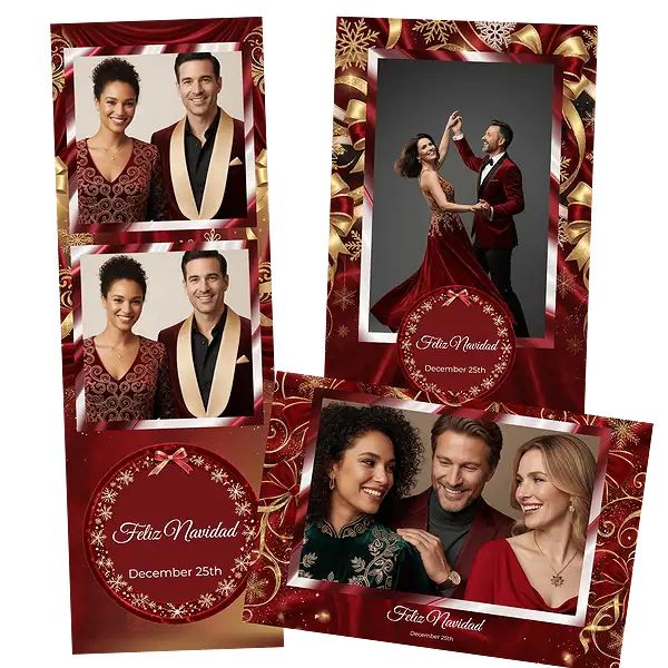 Design photobooth Red Velvet Feliz Navidad pour Vivabox et Miroir
