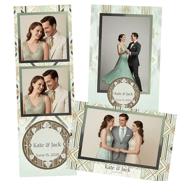 Design photobooth Mint Art Deco Geometric pour Vivabox et Miroir