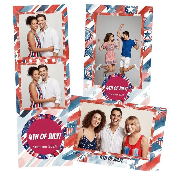 Design photobooth Patriotic Watercolor Stripes pour Vivabox et Miroir