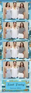 Variante bande 2x6, 4 photos et orientation paysage du design photobooth Blue Boat Nautical Party pour Vivabox
