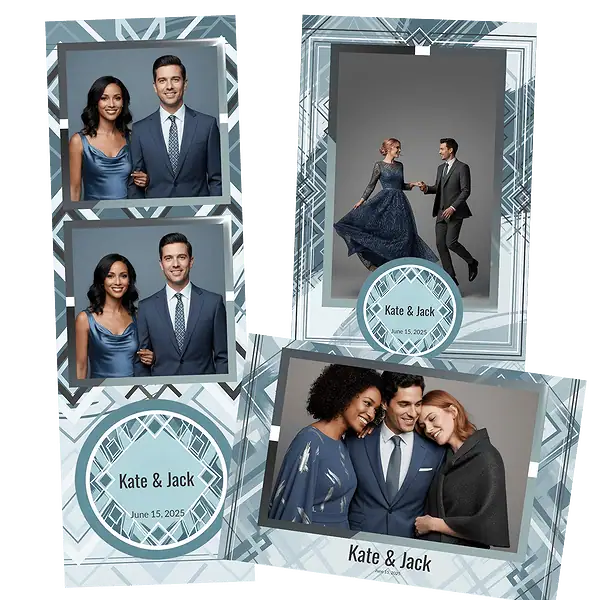 Design photobooth Geometric Slate Wedding pour Vivabox et Miroir