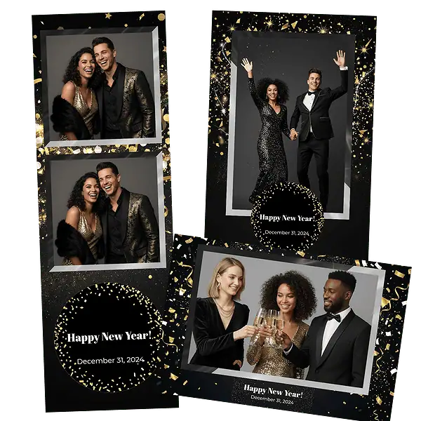 Design photobooth Modern Black Gold Nye pour Vivabox et Miroir