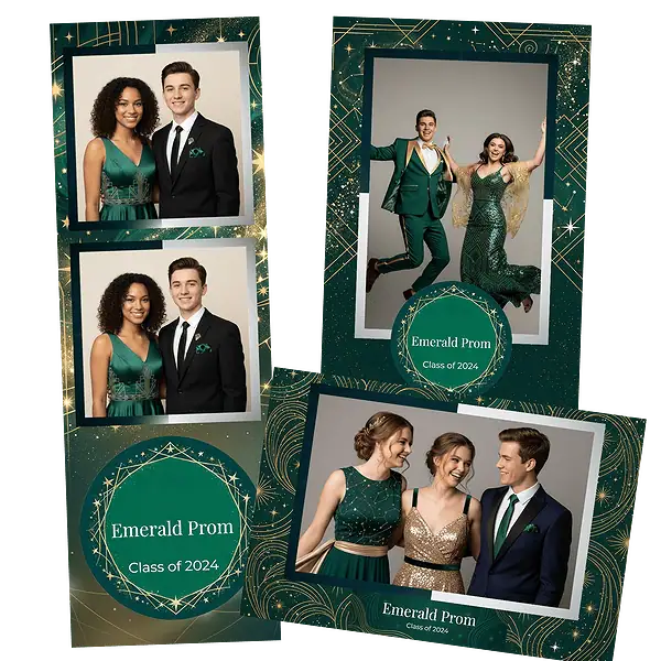 Design photobooth Emerald Starry Night Prom pour Vivabox et Miroir
