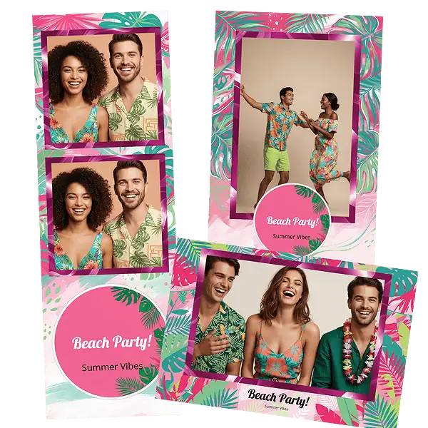 Design photobooth Tropical Summer Beach Party pour Vivabox et Miroir