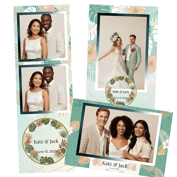 Design photobooth Geometric Tropical Floral pour Vivabox et Miroir