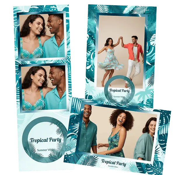 Design photobooth Tropical Dance Party pour Vivabox et Miroir