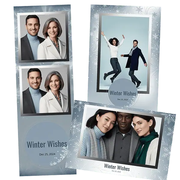 Design photobooth Minimal Winter Snow pour Vivabox et Miroir